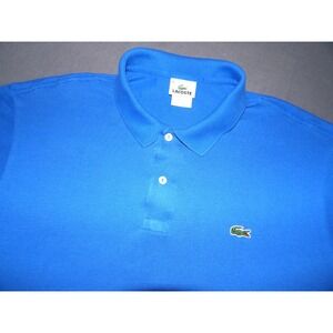 LACOSTE Classic Fit Short Sleeved Blue Knit Polo Golf Shirt Men's 8 (XXL)